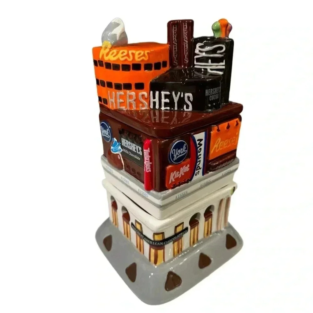 Hershey’s Times Square Ceramic Fondue Dessert Tea Light Heating 3 Piece NWB - Picture 2 of 10